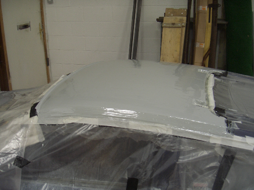 Gelcoat applied to roof