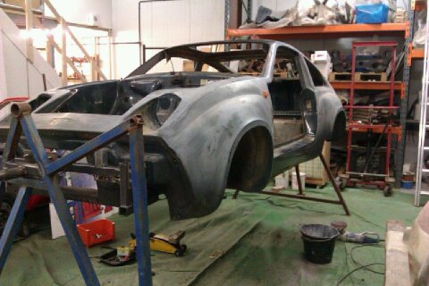 On the rotisserie, ready for roasting.